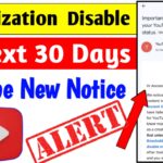 youtube monetization diable in 30 days